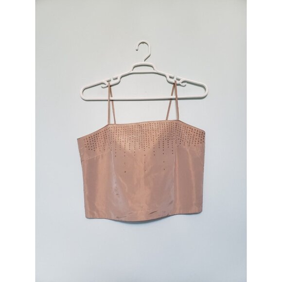 J. R. Nites Caliendo Women 14 Formal 2 Pc Outfit Crop Long Skirt Pink Sleeveless - Picture 4 of 5